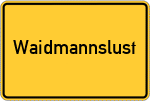 Place name sign Waidmannslust