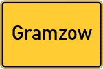 Place name sign Gramzow