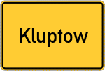Place name sign Kluptow