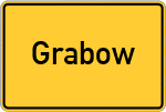 Place name sign Grabow