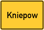 Place name sign Kniepow