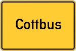 Place name sign Cottbus