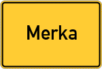 Place name sign Merka