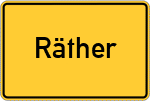 Place name sign Räther