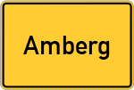 Place name sign Amberg, Sieg