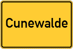 Place name sign Cunewalde