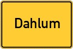 Place name sign Dahlum
