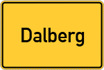 Place name sign Dalberg, Kreis Bad Kreuznach