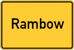 Place name sign Rambow
