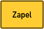 Place name sign Zapel