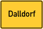 Place name sign Dalldorf, Kreis Herzogtum Lauenburg