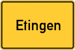 Place name sign Etingen
