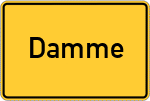 Place name sign Damme, Dümmer