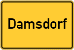 Place name sign Damsdorf, Kreis Segeberg