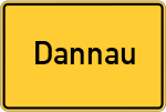 Place name sign Dannau, Kreis Plön