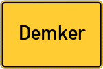 Place name sign Demker