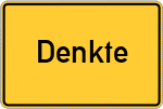 Place name sign Denkte