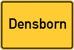Place name sign Densborn