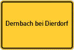 Place name sign Dernbach bei Dierdorf