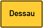 Place name sign Dessau, Anhalt