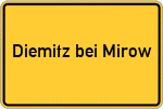 Place name sign Diemitz bei Mirow