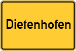 Place name sign Dietenhofen, Mittelfranken