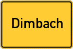 Place name sign Dimbach, Pfalz