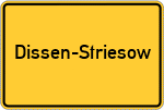 Place name sign Dissen-Striesow