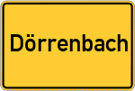 Place name sign Dörrenbach, Pfalz