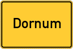 Place name sign Dornum, Ostfriesland