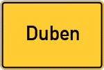 Place name sign Duben