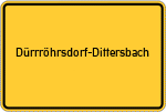 Place name sign Dürrröhrsdorf-Dittersbach