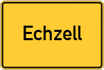Place name sign Echzell