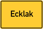 Place name sign Ecklak
