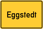 Place name sign Eggstedt, Holstein