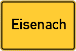 Place name sign Eisenach, Thüringen