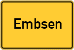 Place name sign Embsen, Kreis Lüneburg