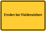 Place name sign Emden bei Haldensleben