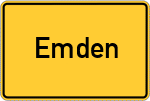 Place name sign Emden, Ostfriesland