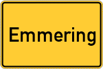 Place name sign Emmering, Kreis Fürstenfeldbruck