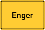 Place name sign Enger, Westfalen