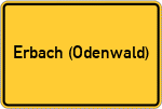 Place name sign Erbach (Odenwald)