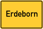 Place name sign Erdeborn