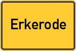 Place name sign Erkerode