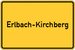 Place name sign Erlbach-Kirchberg