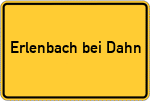 Place name sign Erlenbach bei Dahn
