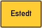 Place name sign Estedt