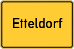 Place name sign Etteldorf