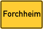 Place name sign Forchheim, Oberfranken