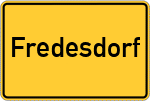Place name sign Fredesdorf